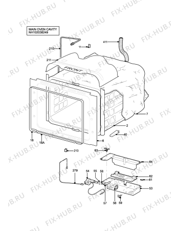 Взрыв-схема плиты (духовки) Parkinson Cowan L55MGRL - Схема узла H10 Main Oven Cavity (large)